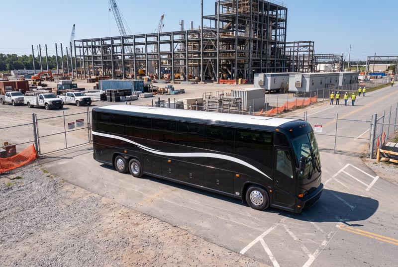 Construction Site Shuttle Bus Rentals in Gaithersburg, MD